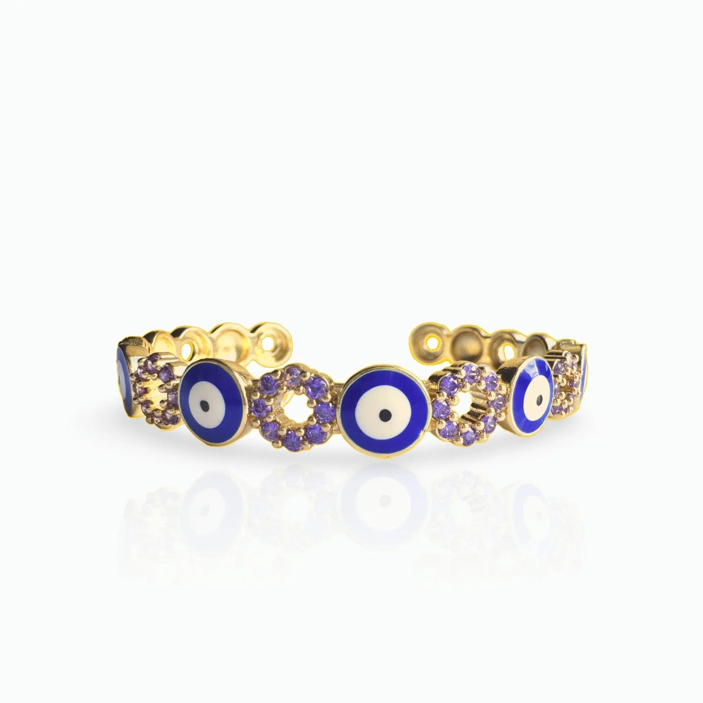 Dark Blue Evil Eye Cuff Bracelet Maktub.wearitbecomeit