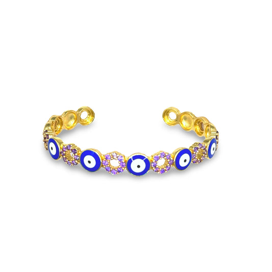 Title Product vendor Bracelets Dark Blue Evil Eye Cuff Bracelet