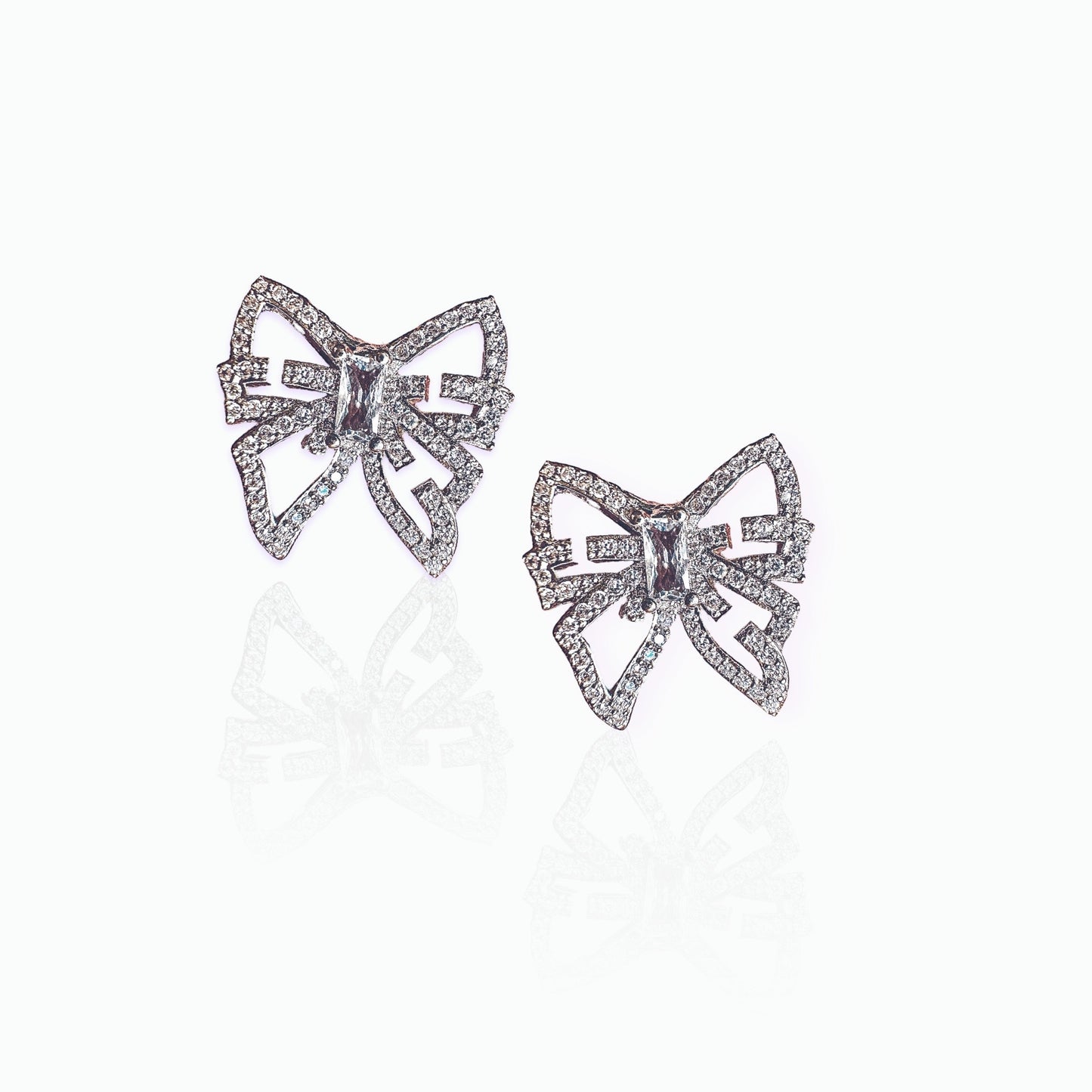 Trendy Butterfly Fringe Tassel Convertible Stud Drop Asymmetrical Silver Earrings