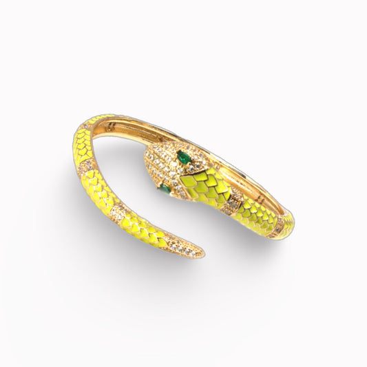 Mæktub Gold-Plated Yellow Mystic Snake Bangle