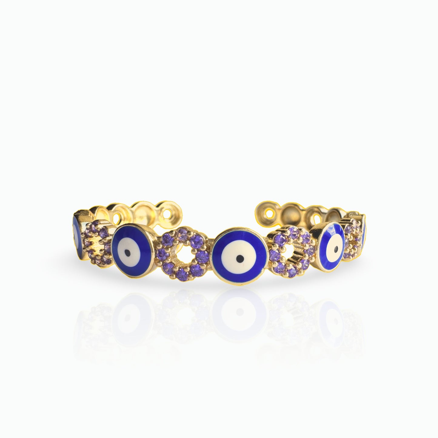 Dark Blue Evil Eye Cuff Bracelet