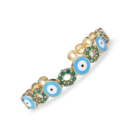 Title Product vendor Bracelets Light Blue Evil Eye Cuff Bracelet