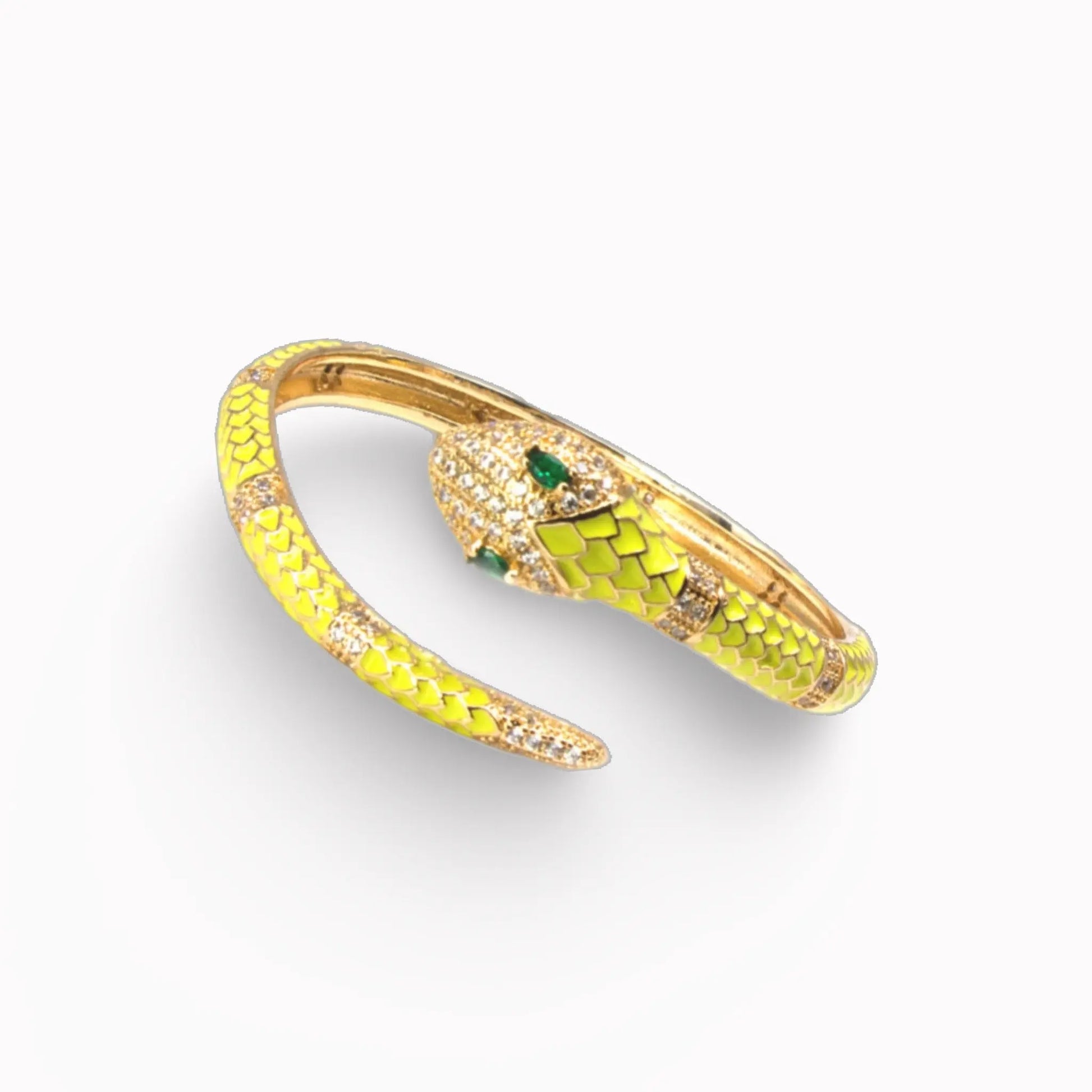 Mæktub Gold-Plated Yellow Mystic Snake Bangle Maktub.wearitbecomeit