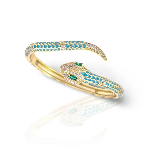 Title Product vendor  Sky Blue Mystic Snake Bangle